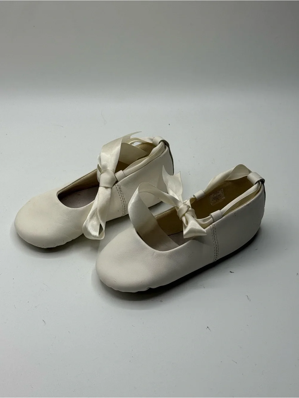 Stride Rite Cream Satin Ribbon Mary Jane Baby Shoes